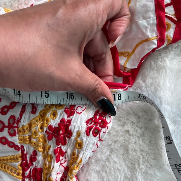 NWT Printed Embroidered Off-shoulder Mini Dress - Picture 10 of 11